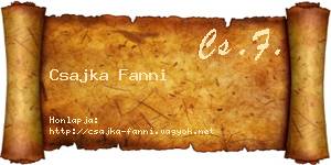 Csajka Fanni névjegykártya