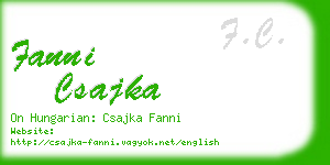 fanni csajka business card